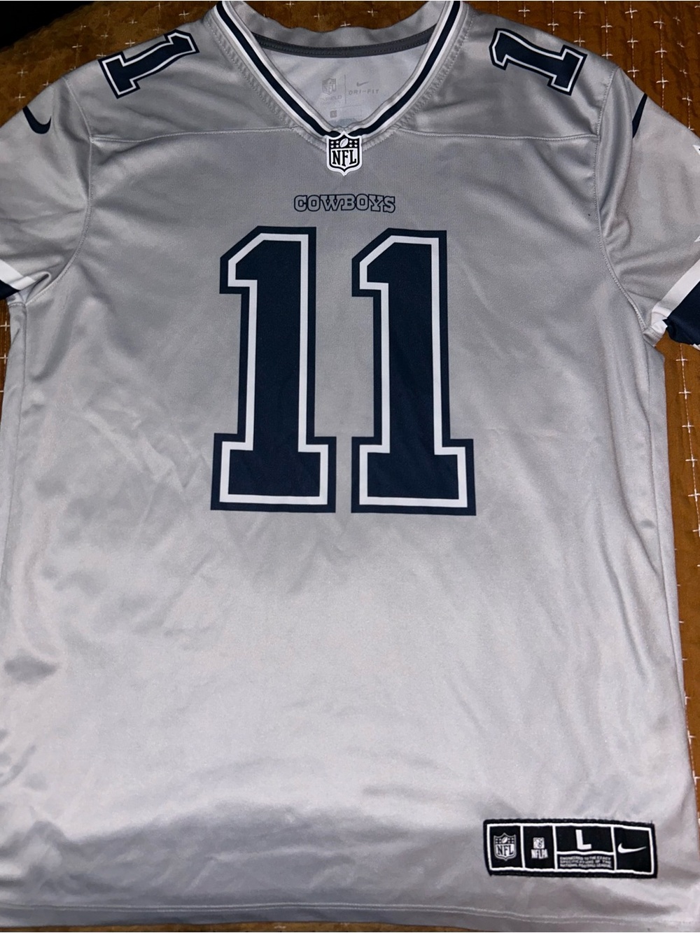 Nike Men's Dallas Cowboys #11 Silver and Navy Football Jersey